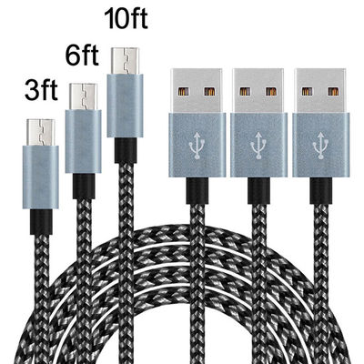 Nylon Braided USB Charger Cable 3ft Sync Data Cable Charger Cord For Android Phone