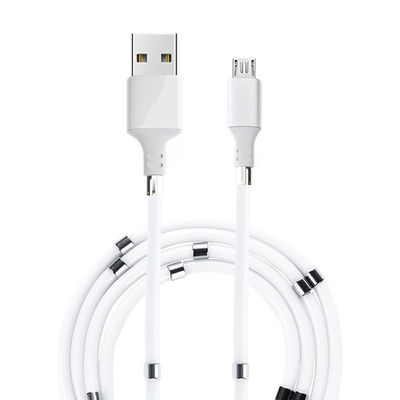 Magnetic Phone USB Charger Cable 4.7mm Storage Self Winding Retractable Charging Cable