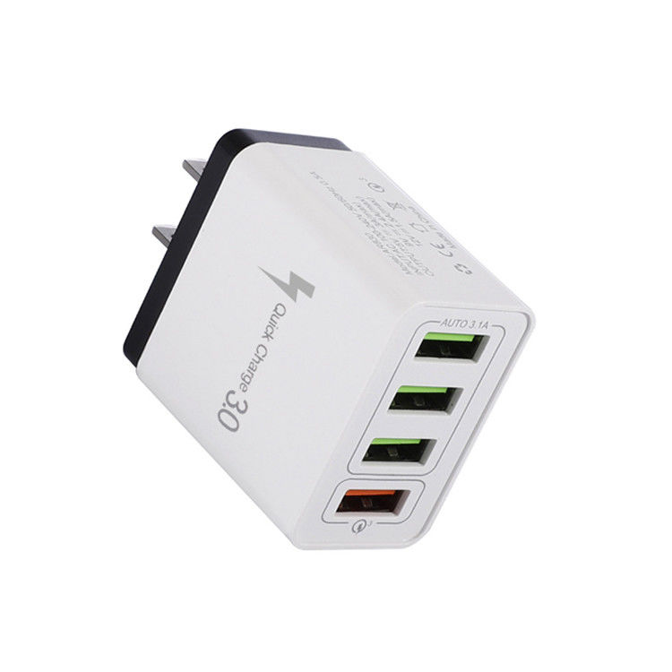 4-Port USB Wall Charger Quick Charge 3.0 18W &3.1A USB A Power Adapter Multi USB fast charger