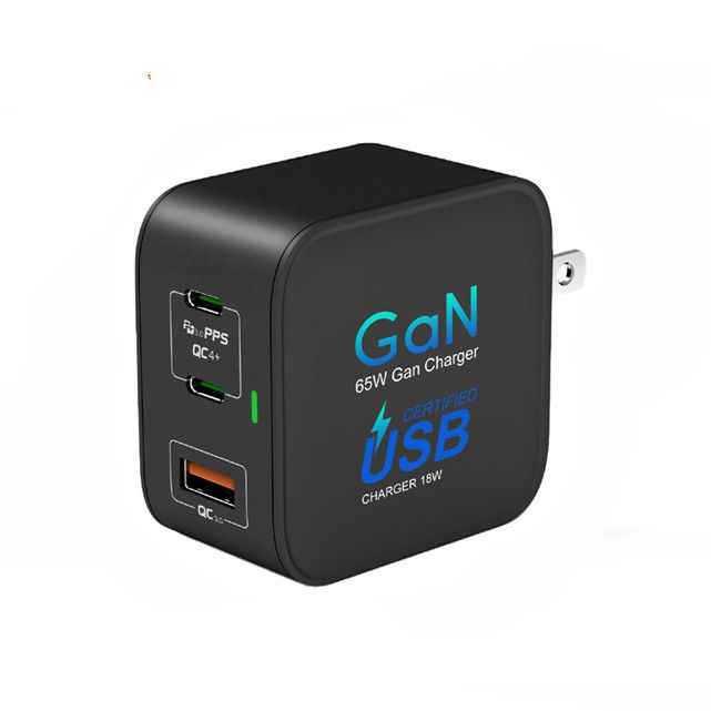 65w Gan Charger Type C PD Adapter With QC 4.0 3.0 Foldable US Plug