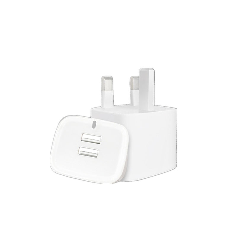 2.4a Dual Usb Wall Charger Fast Charging Travel Wall Charger 12w Uk Plug Mains Adapter